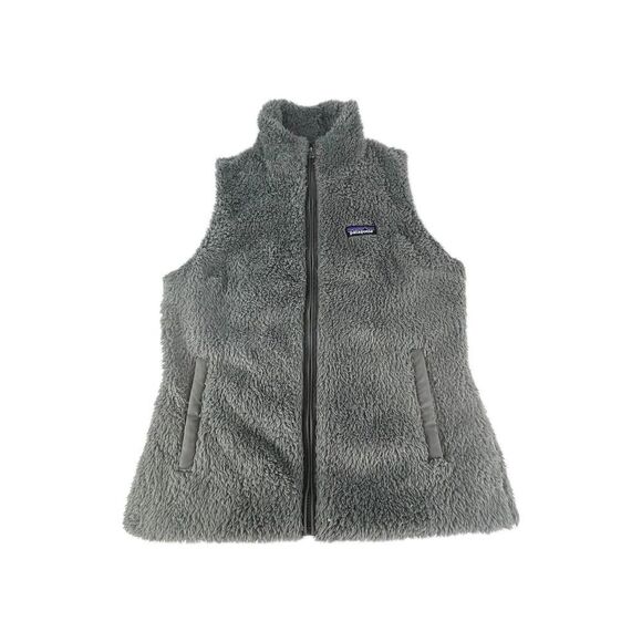 Patagonia Los Gatos Womens Vest Size M Gray Fuzzy Fleece Sherpa Full-Zip Vests - Picture 1 of 12